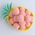 Cuenta de algodón de ganchillo rosa de 20mm para joyas DIY en bandeja de cerámica piña - 20mm / Rosa Naranja