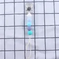 Blauer Silikon-Schnullerketten-Clip mit Metallverschluss und weißer Befestigungsschlaufe - Blau Serie Verlauf Stil (9#)