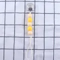 Schnullerkette mit gelben und beige Silikonperlen und einem stabilen Metallclip - Beige-Gelb Abwechselnd Stil (11#)