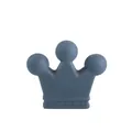 DIY baby pacifier clip crown-shaped silicone bead in dusty blue for teething jewelry - Dark Gray