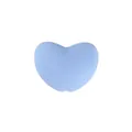 Perla in silicone a cuore blu chiaro per braccialetti massaggiagengive e catenelle - Blu chiaro