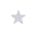 Star-shaped silicone teething toy accessory in white with nested geometric design - White