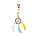 Chupetero atrapasueños para bebé con anillo de madera de haya y plumas de silicona - Blanco