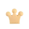 DIY crown silicone pacifier bead for baby teether in soft orange color and matte finish - Light Yellow