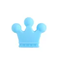 Sky blue crown-shaped silicone teething bead for DIY baby pacifier chains - Sky Blue