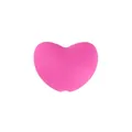 Peach pink heart-shaped silicone bead with a matte finish and center hole for DIY - Rose Red