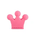 Pink crown silicone molar bead for DIY baby pacifier clips and teething bracelets - Watermelon red