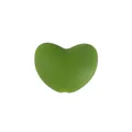 Grass green heart-shaped silicone bead for DIY baby pacifier clips and teething bracelets - Avocado Green