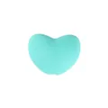 Mint green heart-shaped silicone bead with a matte finish for baby teething DIY crafts - Light Green