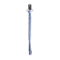 Catenella per ciuccio intrecciata a mano in tessuto azzurro con clip in metallo - Grigio