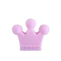 Pink crown silicone molar bead for DIY baby pacifier clips and teething bracelets - Baby Pink