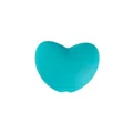 Teal heart-shaped silicone bead for DIY baby pacifier clips and teething bracelets - Turquoise Green