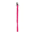 Catenella portaciuccio intrecciata a mano per neonati in rosa con clip in metallo - Rosso rosa
