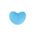 Bright blue heart-shaped silicone bead with matte finish for DIY pacifier clips - Sky Blue