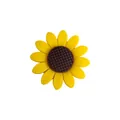 Sunflower silicone beads in bright yellow for DIY baby teether bracelets and pacifier clips - Coffee