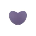 Purple heart-shaped silicone bead for DIY baby pacifier clips and teething bracelets - Deep purple
