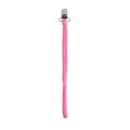 Catenella portaciuccio intrecciata rosa con clip a coccodrillo in metallo argento - rosa scuro