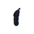 Black feather silicone bead for DIY baby teether pacifier clips with matte texture - Black