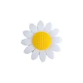 White and yellow daisy silicone bead for DIY baby pacifier clips and teething rings - White