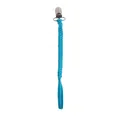 Catenella portaciuccio intrecciata a mano blu lago con clip in metallo argento - Blu scuro