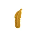 Ginger yellow feather-shaped silicone bead with ribbed texture for baby teether DIY - Turmeric