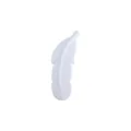 White feather-shaped silicone bead for DIY baby teething pacifier clips and bracelets - White
