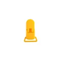 Durevole clip per ciuccio in plastica giallo brillante con passante rettangolare - Arancione