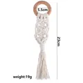 Handmade boho cotton rope baby teether with natural beech wood ring and tassel detail - Beech Style 4