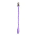Catenella portaciuccio intrecciata viola fatta a mano con clip in metallo argento - Viola