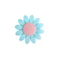 Light blue sunflower silicone bead for DIY baby pacifier clips and teething bracelets - Lake Blue