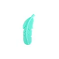 Mint green feather-shaped silicone teething bead for DIY baby pacifier clips - Light Green