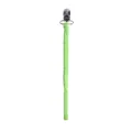 Catenella portaciuccio intrecciata a mano verde neon con clip in metallo argento - Verde