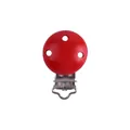 Pinza para chupete de madera roja redonda de alta calidad con hebilla de metal plateado - Rojo