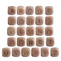 Natural beech wood 26 English letter beads set for personalized baby pacifier clips - Full Set of 26 Letters - Natural Wood Color