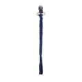 Catenella portaciuccio intrecciata a mano in cotone blu scuro con clip in metallo - Blu zaffiro