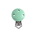 Sujetachupetes de madera verde menta con clip metálico para accesorios de bebé - Verde claro