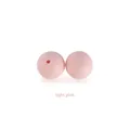 DIY craft beads made of light pink 15mm soft matte silicone with center hole - Light Pink