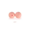 Two 15mm peach silicone teething beads with holes for DIY jewelry and pacifier clips - Rose Pink