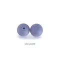Lilac purple 15mm silicone round beads for DIY teething jewelry and pacifier clips - Lilac Purple