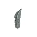 Deep grey feather-shaped silicone teething bead for baby pacifier clips and DIY crafts - Light Gray