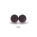 Brown 15mm silicone round beads with center hole for DIY teething necklace accessories - Coffee