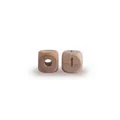 Natural beech wood alphabet beads in a square shape for DIY baby pacifier chains - Letter I