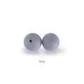 15mm matte grey silicone teething beads for DIY pacifier clips and jewelry making - Gray