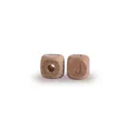 Natural beech wood alphabet bead with engraved letter J for DIY baby pacifier chains - Letter J