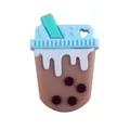 Charme en silicone thé aux perles bleu ciel pour anneau de dentition - Glace Café