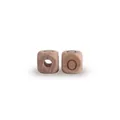 Natural beech wood alphabet bead with engraved letter O for DIY pacifier clips - Letter O