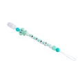 Mint green silicone elephant pacifier clip with personalized BABY letter beads - Pacifier Clip / Green