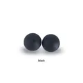 DIY black matte 15mm silicone beads with center hole for teething jewelry and bracelets - Black