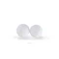 Two 15mm white silicone beads with center holes for DIY teething necklaces and pacifier clips - White