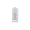 Translucent white plastic pacifier clip with flat rectangular loop for DIY baby accessories - Icy White